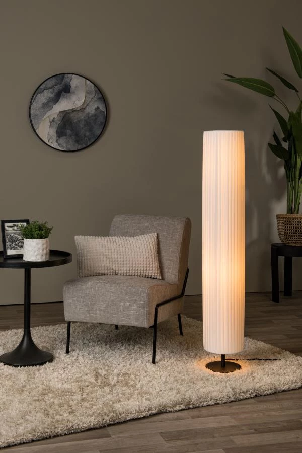 Lucide FOLD - Vloerlamp - Ø 20 cm - 2xE27 - Wit - sfeer 1